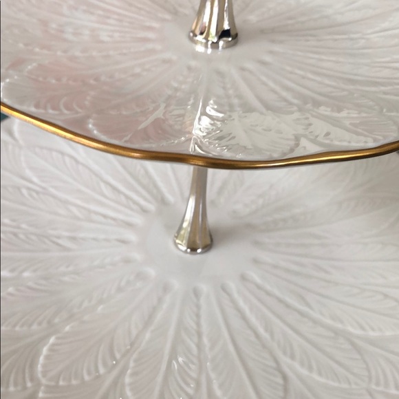 LENOX CHINA TWO TIERED GREENFIELD TERRACE SERVER - Picture 4 of 14